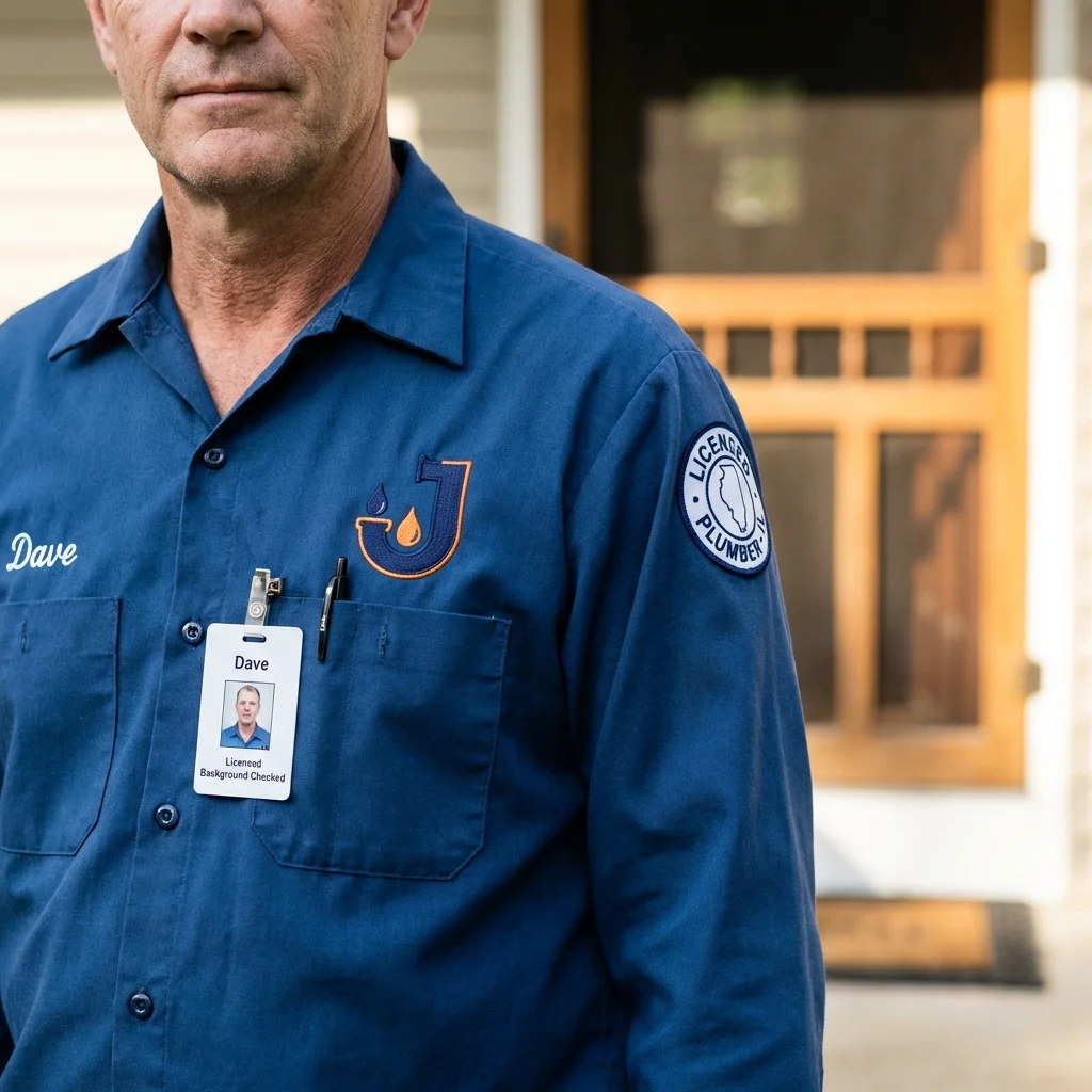 Licensed plumber showing ID badge in East Elmhurst, NY